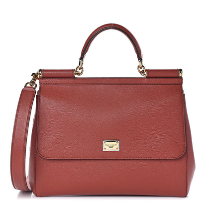 Dolce & Gabbana Dauphine Large Miss Sicily Satchel Dark Orange 1 of 10