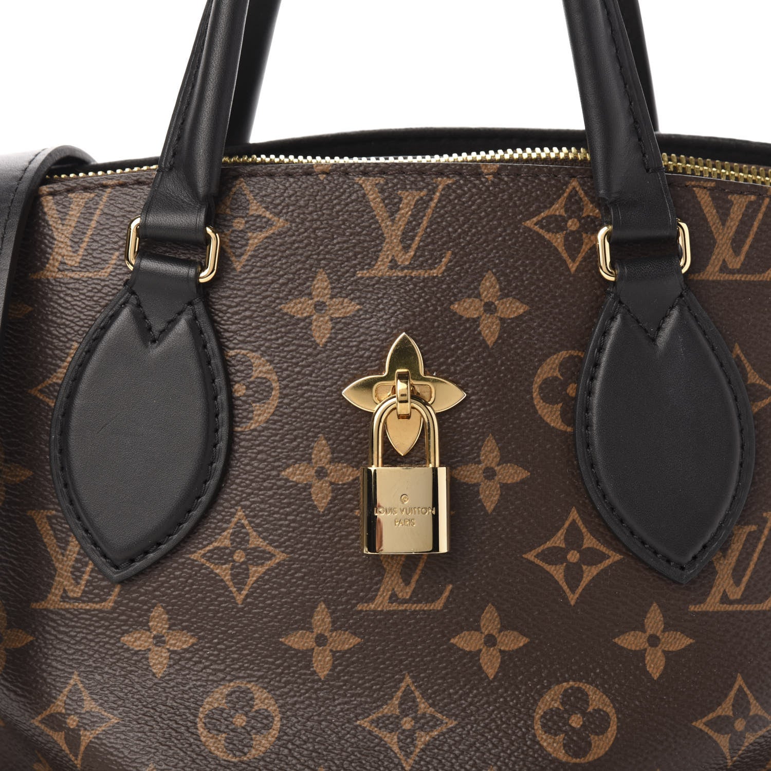 Louis Vuitton Monogram Flower Zipped Tote PM Black 10 of 10