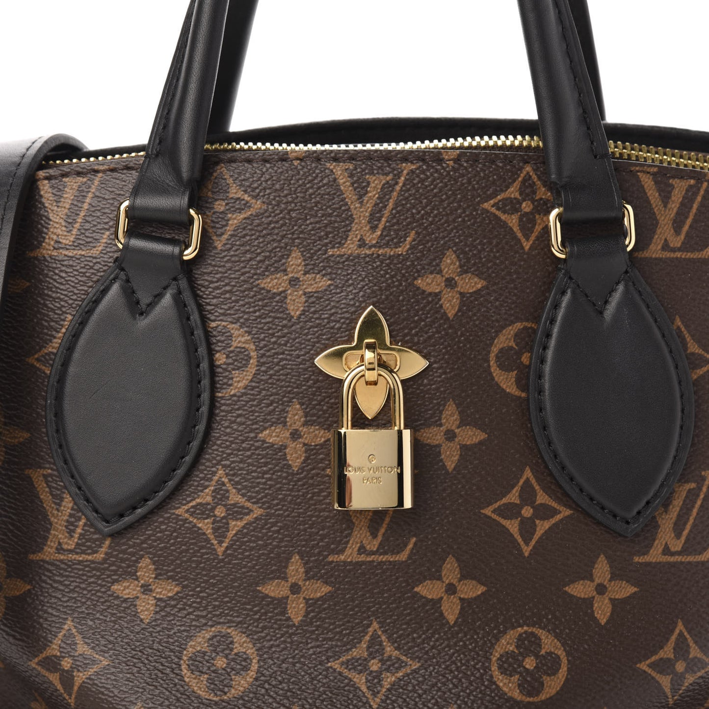 Monogram Flower Zipped Tote PM Black