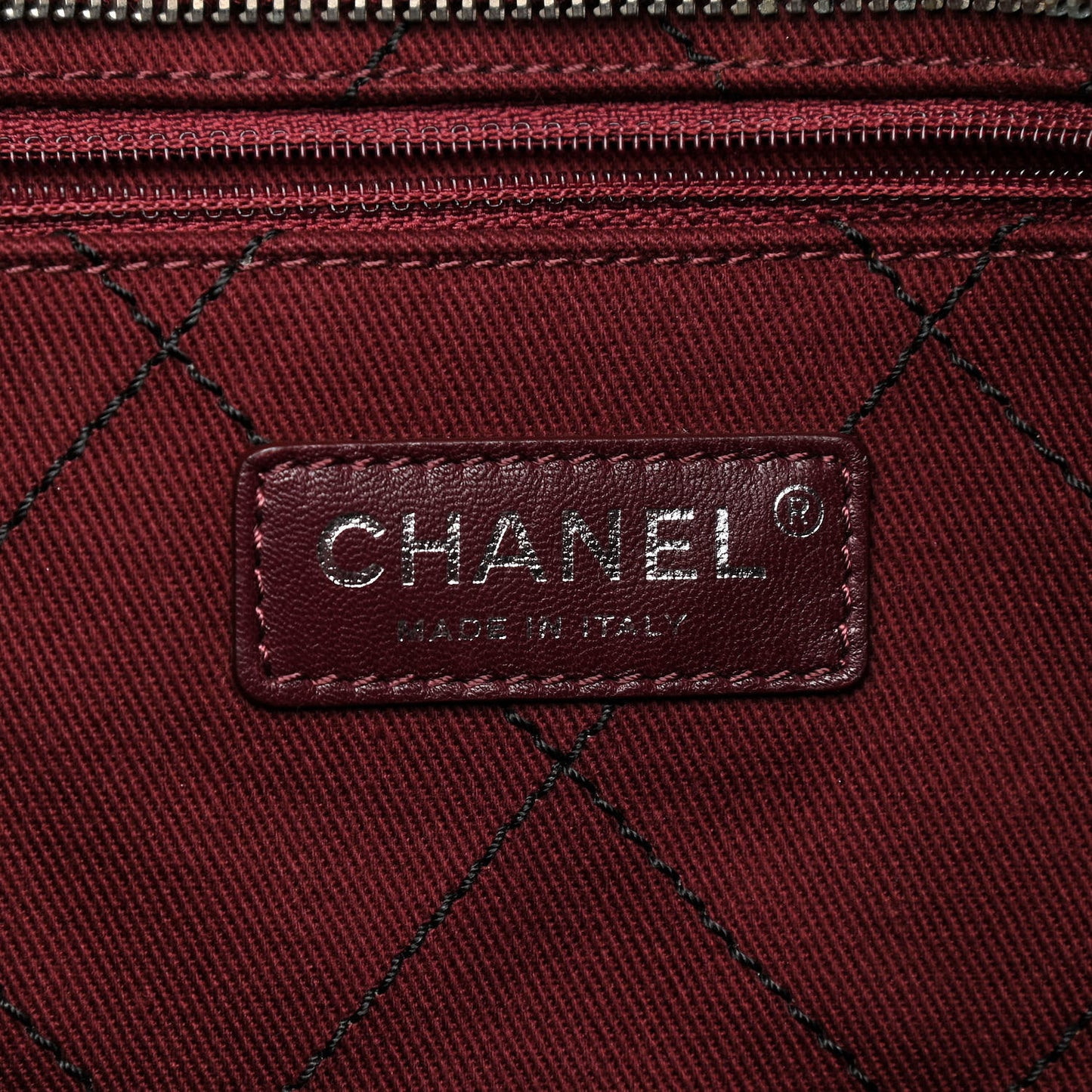 Grained Calfskin Large Shopping Fever Tote Black