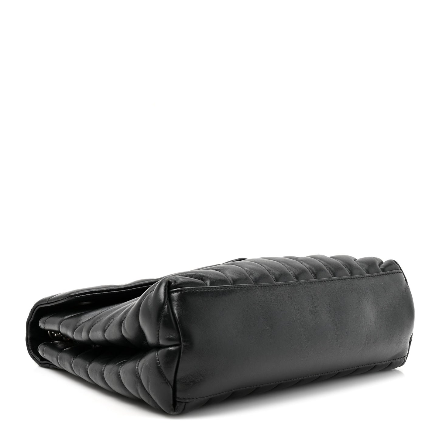 Grain de Poudre Calfskin Y Quilted Monogram Medium Loulou Chain Satchel Black