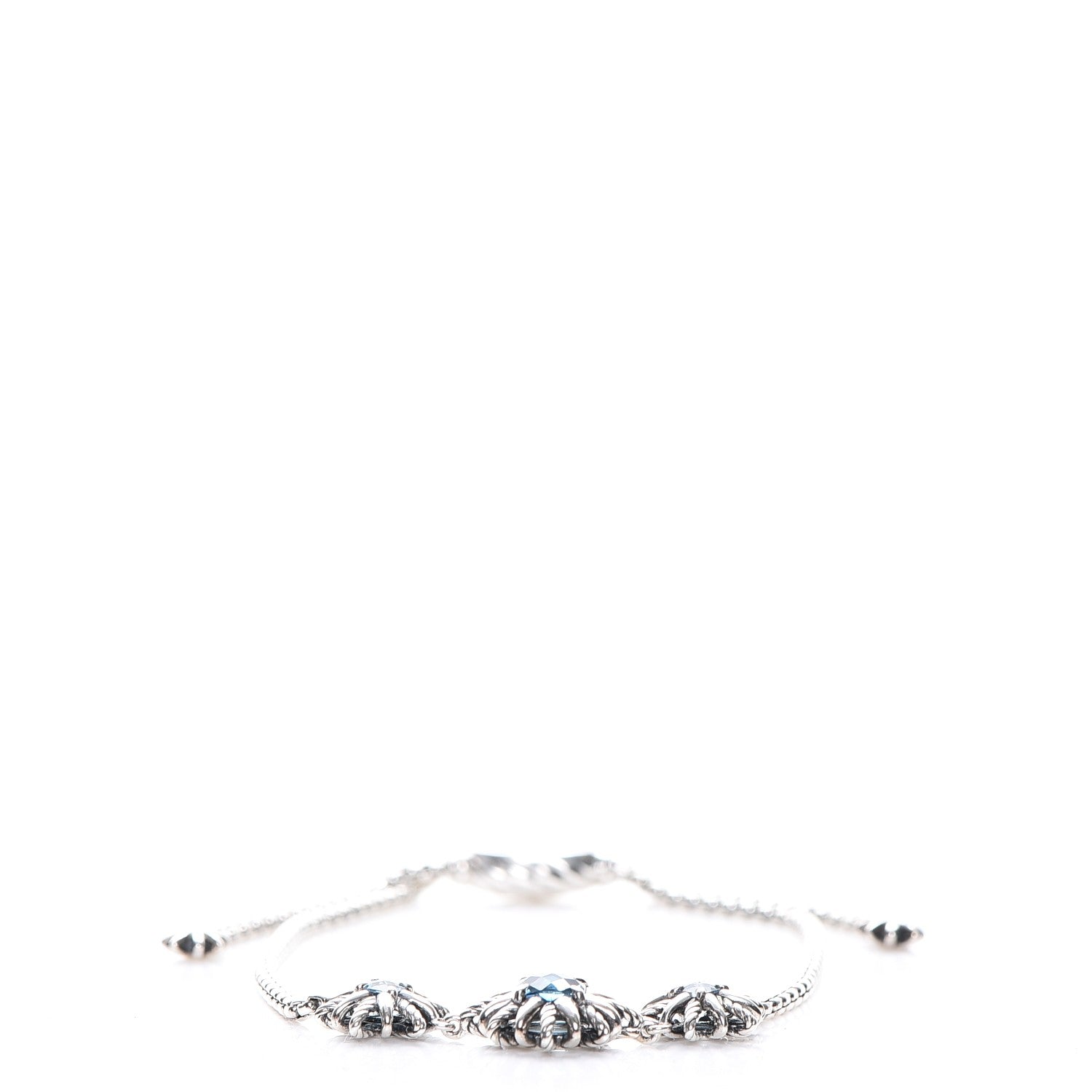 David Yurman Sterling Silver Blue Topaz Starburst Bracelet 1 of 7
