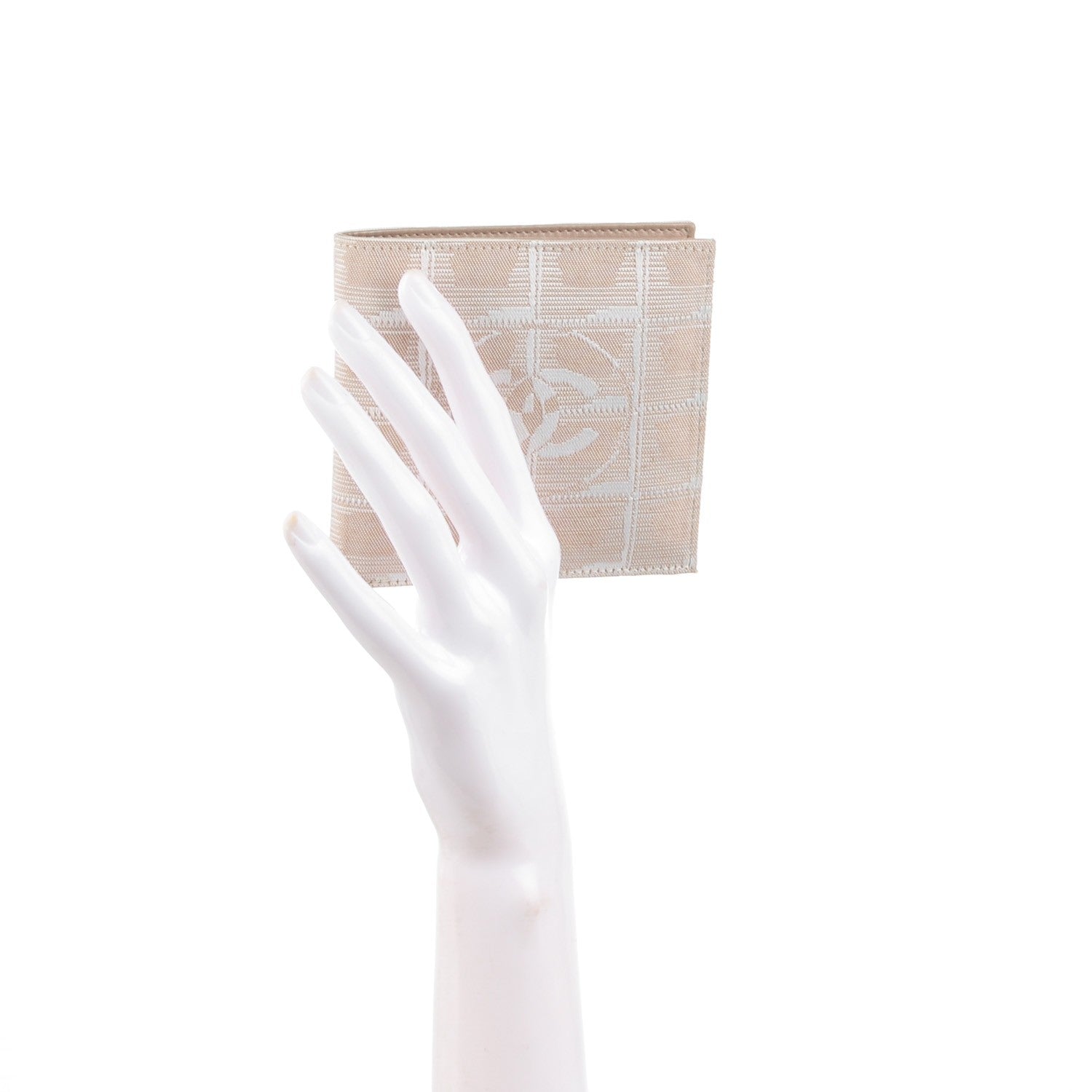 Chanel Nylon Travel Bi-Fold Wallet Beige 2 of 8