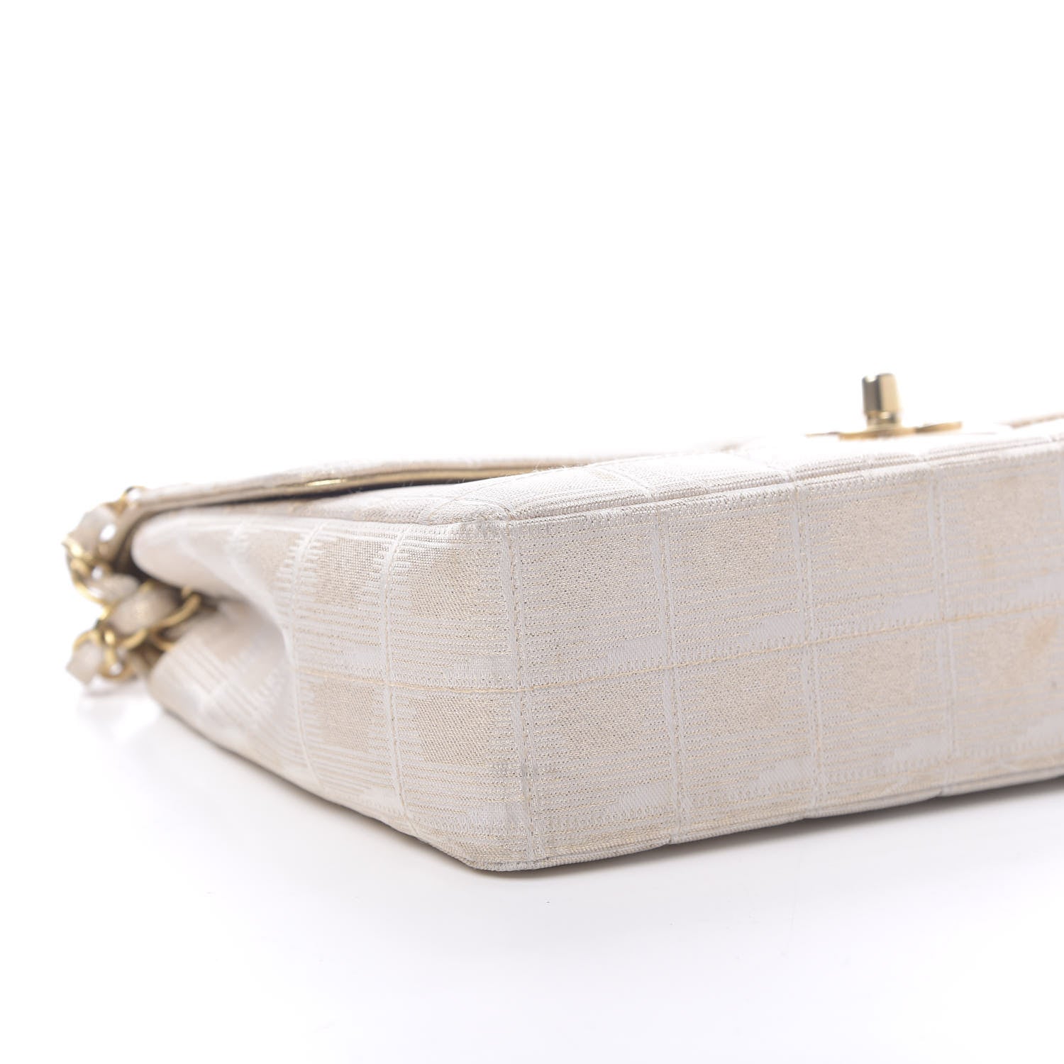 Chanel Metallic Nylon Medium Travel Flap Light Beige 11 of 16