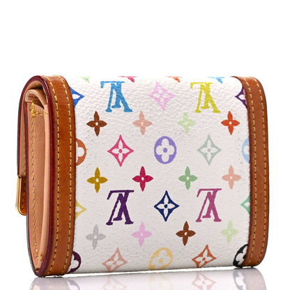 Louis Vuitton Monogram Multicolor Porte-Monnaie Plat Coin Purse White 3 of 6