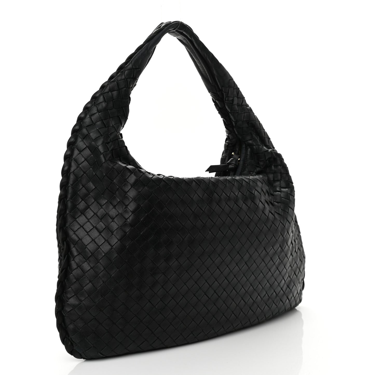 Nappa Intrecciato Medium Veneta Hobo Black
