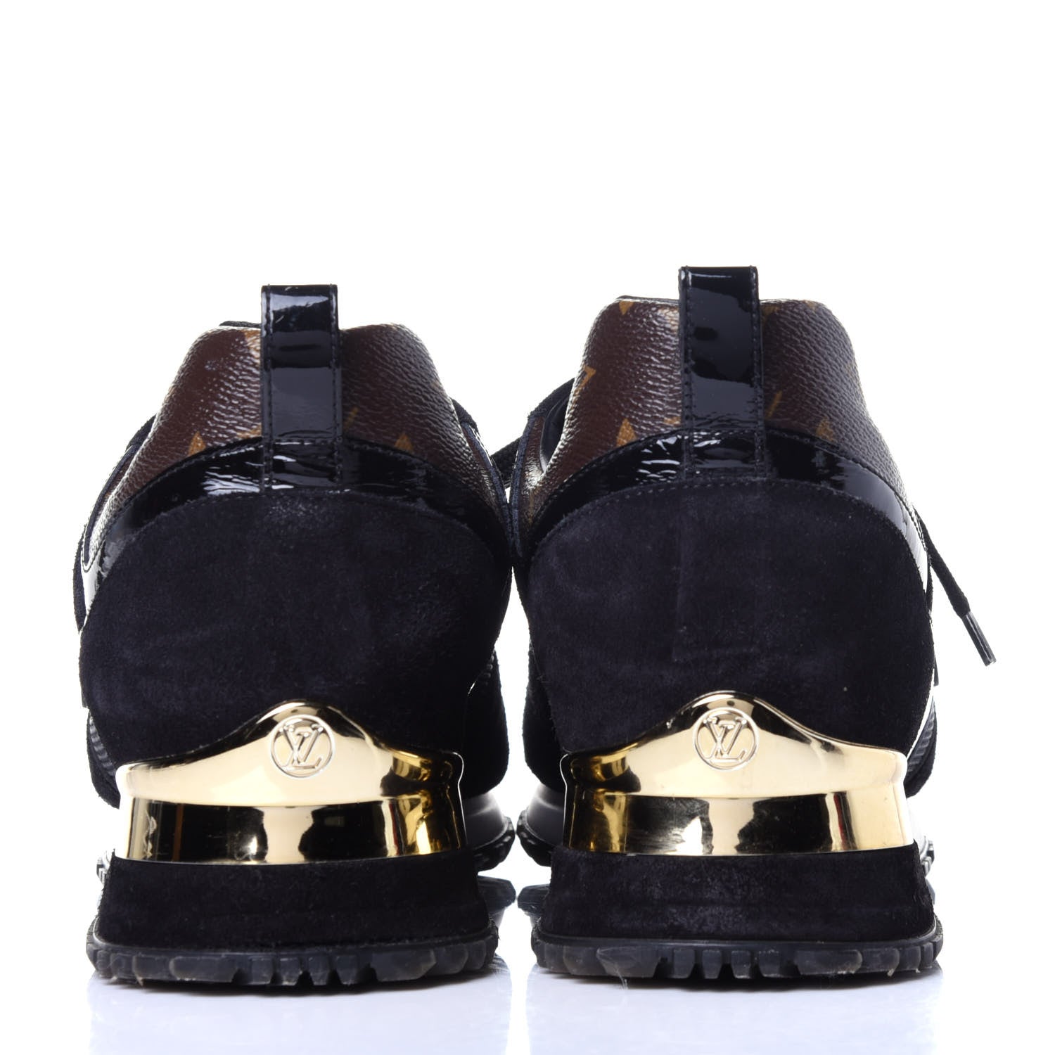 Louis Vuitton Suede Monogram Run Away Sneakers 40 Black 6 of 12