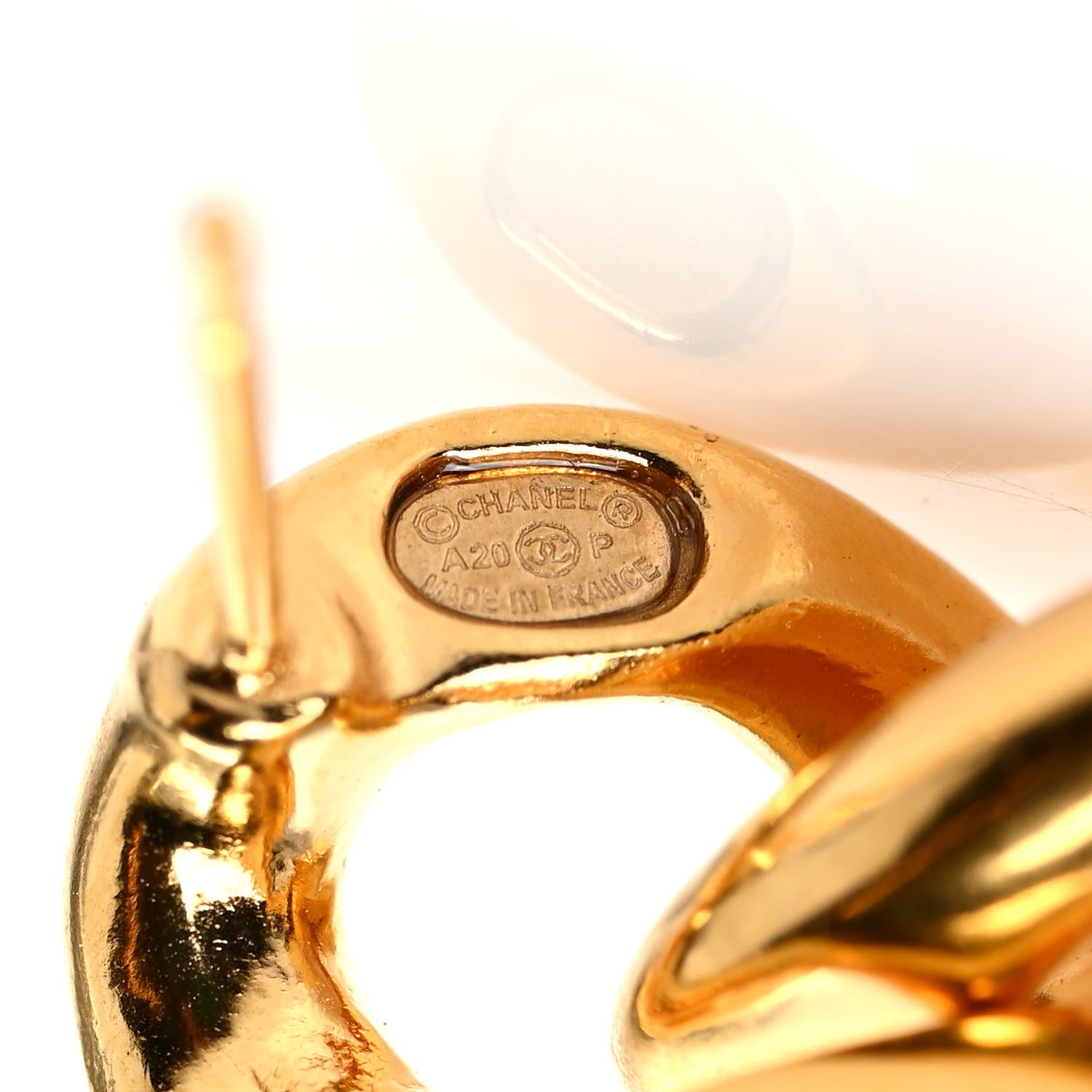 Chanel Metal CC Pick Drop Earrings Gold 4 of 4