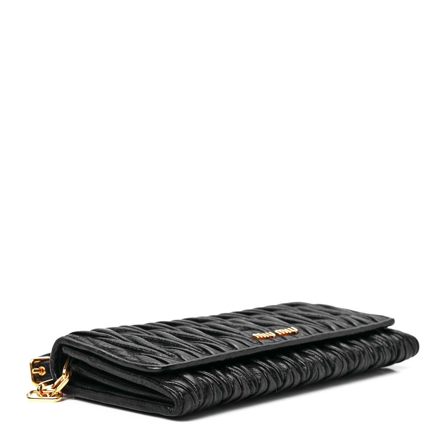 Miu Miu Nappa Matelasse Wallet On Chain Black 4 of 10