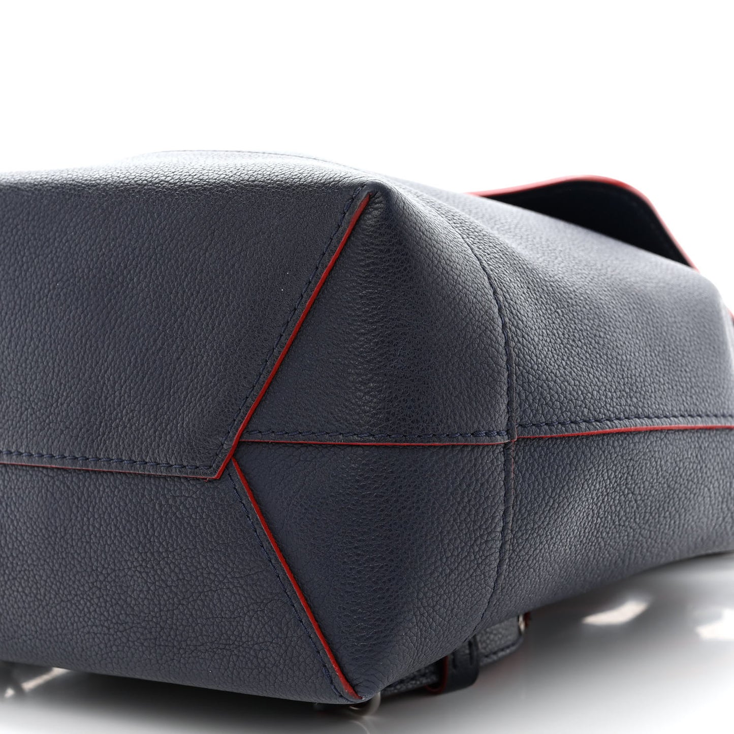 Soft Calfskin Lockme Backpack Marine Rouge