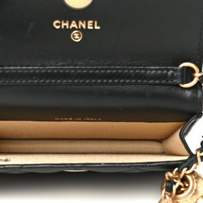 Chanel Lambskin Quilted Pearl Crush Clutch With Chain Black 5 of 12