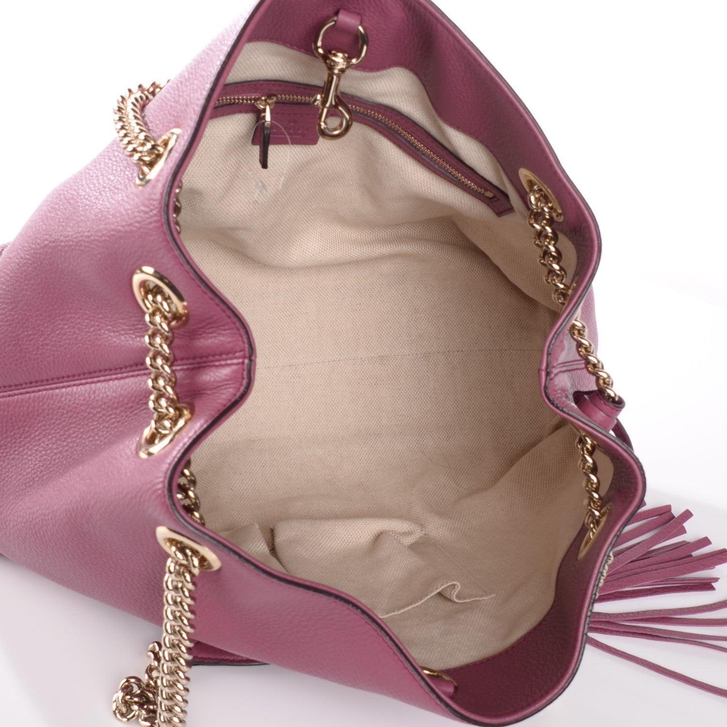 Gucci Pebbled Calfskin Medium Soho Chain Shoulder Bag Peonia Flower 5 of 7