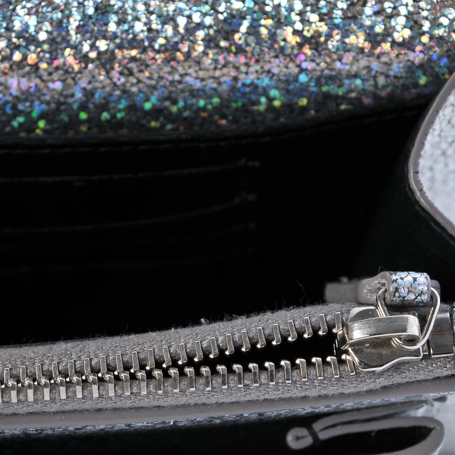 Metallic Crackled Calfskin Monogram Sunset Chain Wallet Star Light