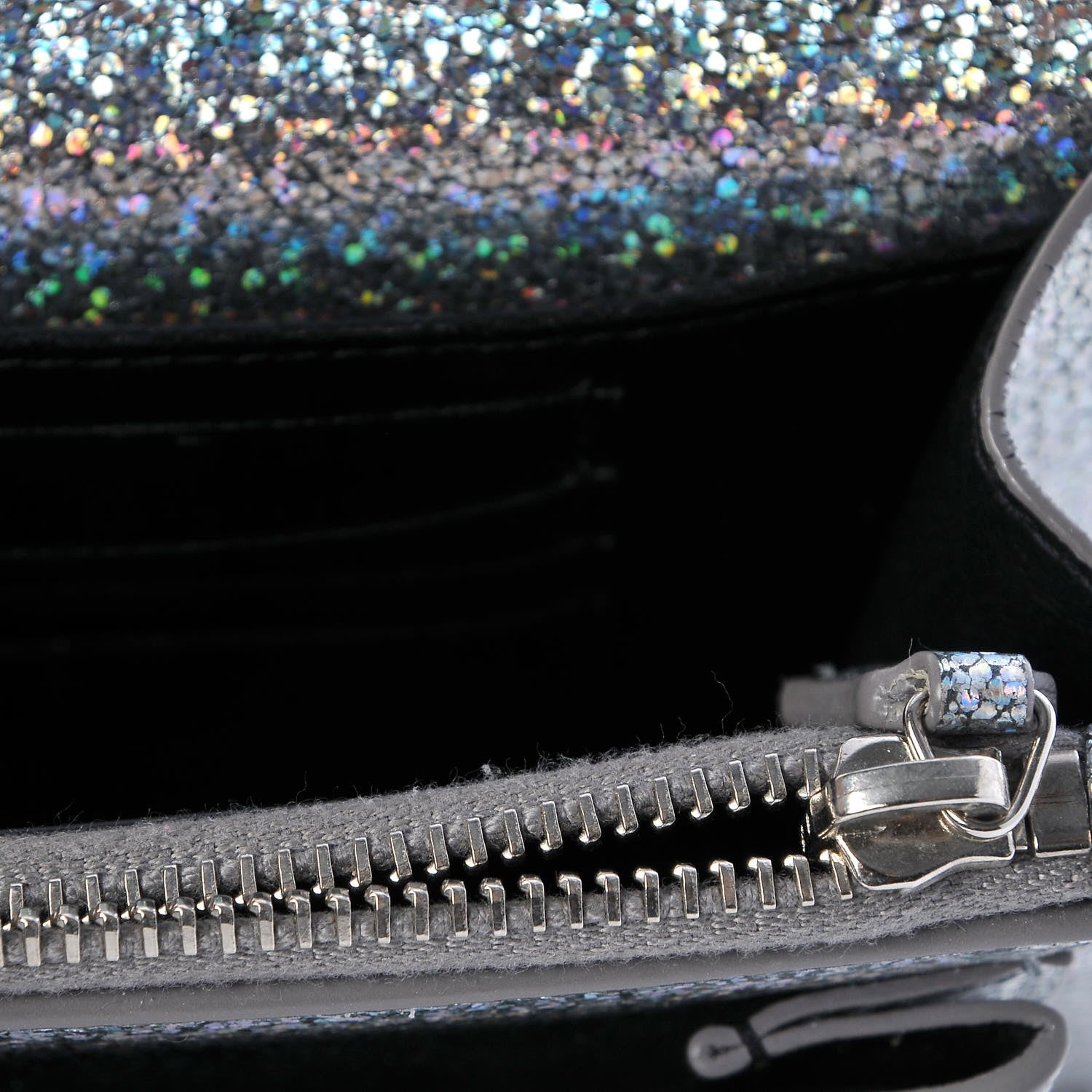 Saint Laurent Metallic Crackled Calfskin Monogram Sunset Chain Wallet Star Light 9 of 15