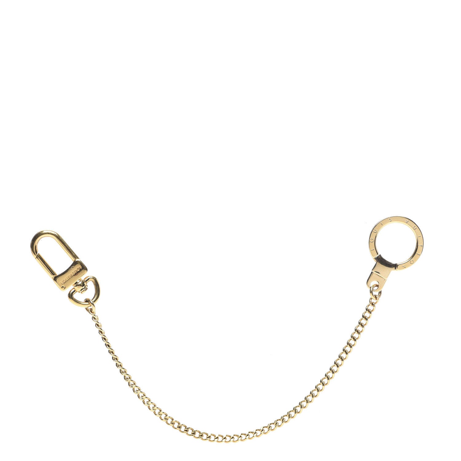 Louis Vuitton Metal Pochette Extender Key Ring Chain Gold 1 of 5