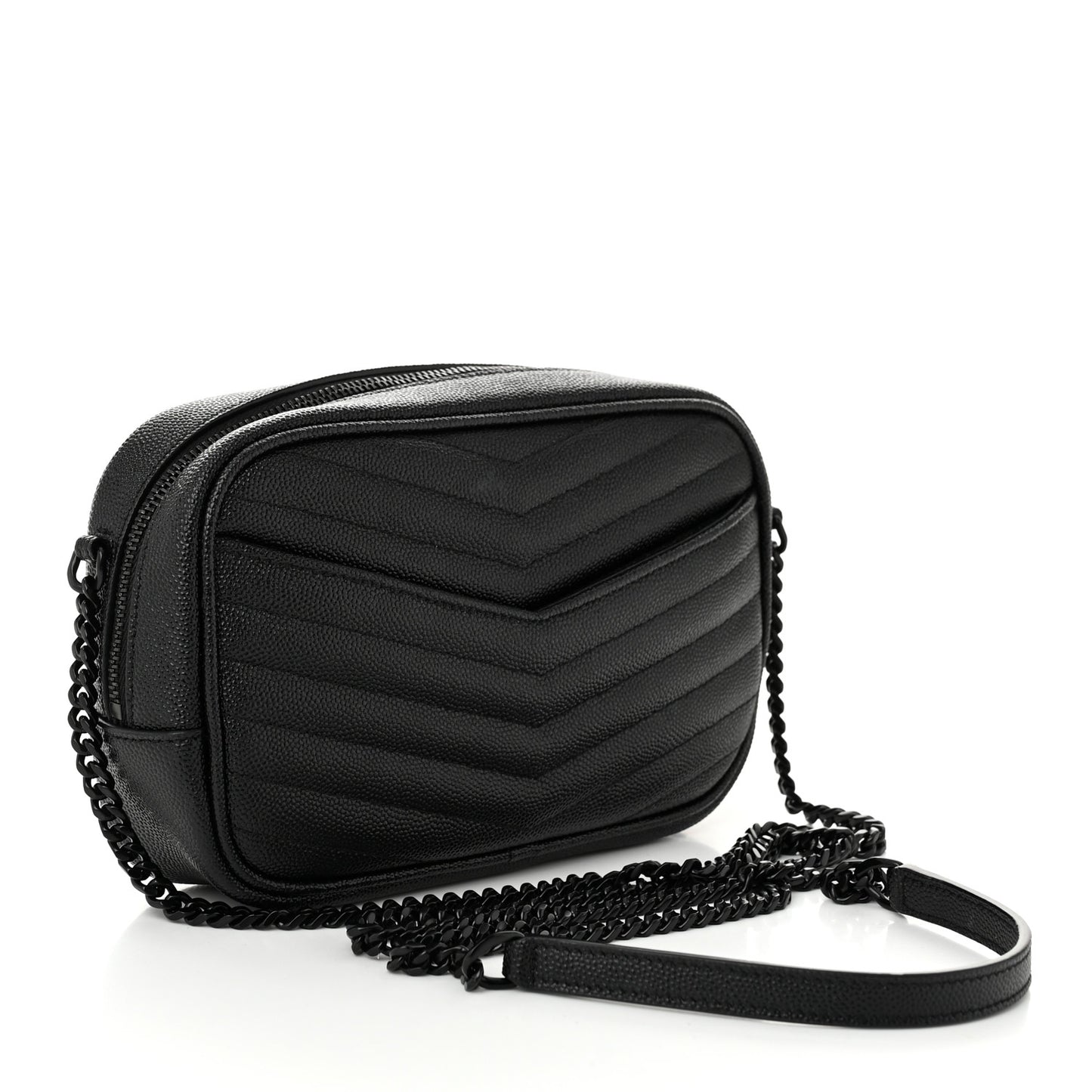 Grain De Poudre Matelasse Monochrome Monogram Mini Lou Camera Bag Black