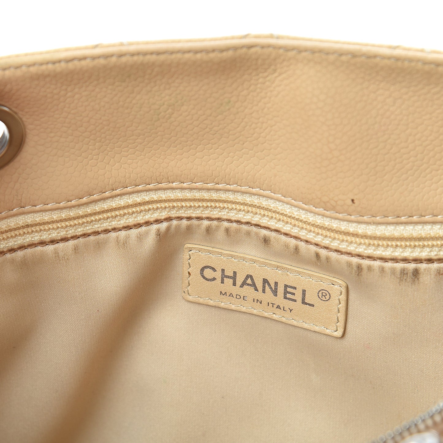 Caviar Quilted Grand Shopping Tote GST Beige