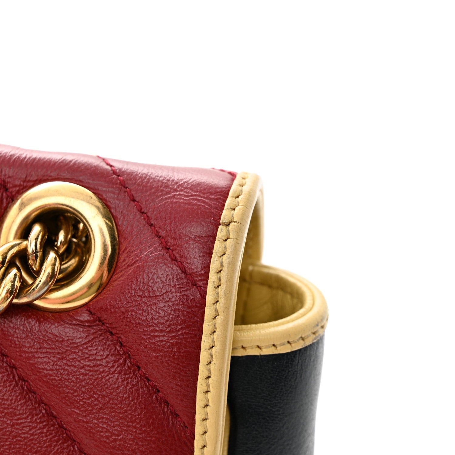 Gucci Azalea Calfskin Matelasse Diagonal Small Torchon GG Marmont Shoulder Bag Blue Agata New Cherry Red Butter 12 of 15