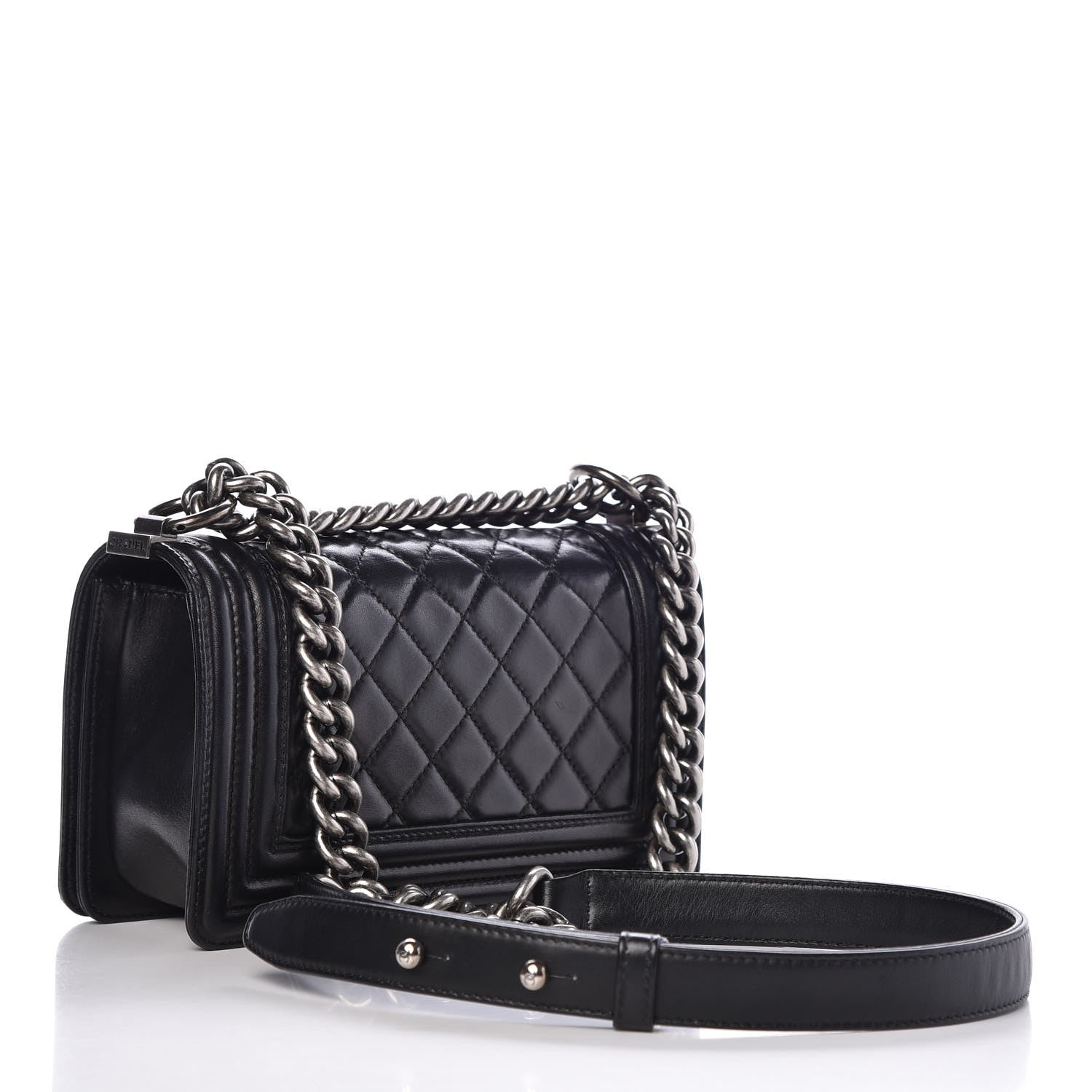Chanel Lambskin Quilted Small Boy Flap Black 3 of 7