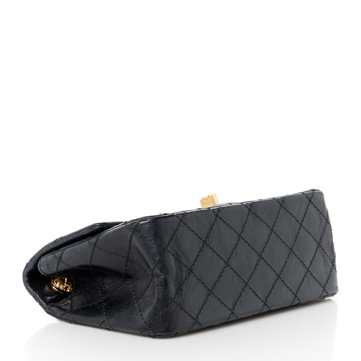 Aged Calfskin Quilted 2.55 Reissue Mini Flap Black