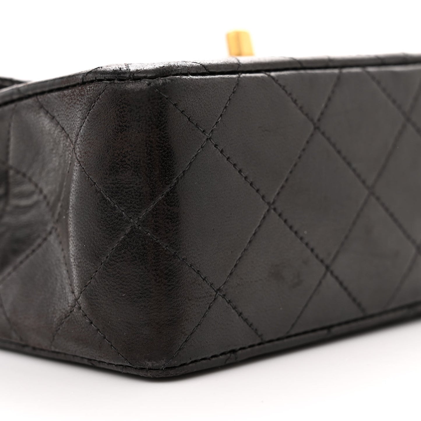 Lambskin Quilted Mini Square Flap Bag Black