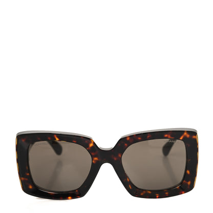 Chanel Acetate Rectangle Sunglasses 5435-A Tortoise 2 of 7