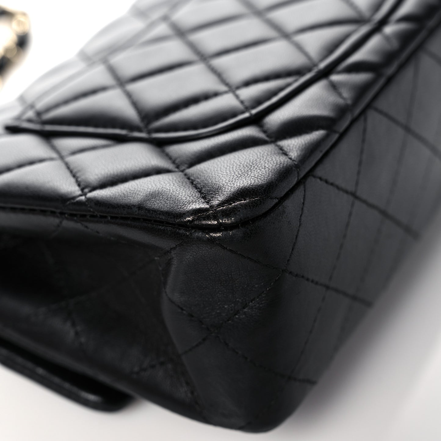 Lambskin Quilted Mini Rectangular Flap Black