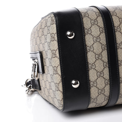 Gucci GG Supreme Monogram Medium Duffle Beige Ebony Black 10 of 14