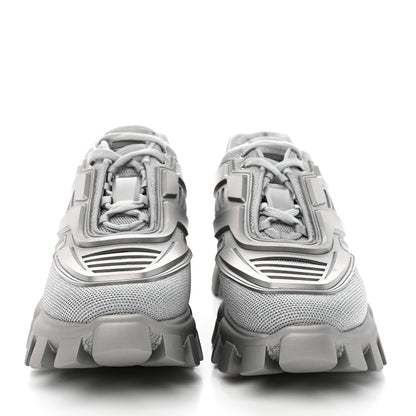 Prada Rubber Technical Knit Fabric Cloudbust Thunder Sneakers 40 Argento 2 of 17