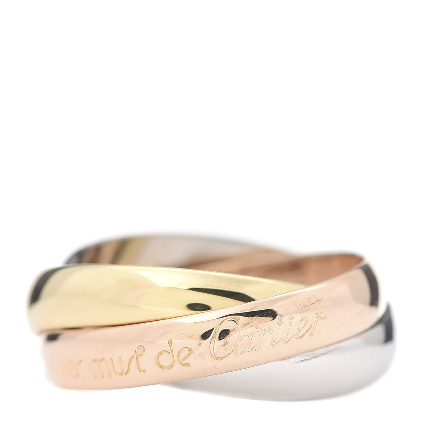 18K Pink Yellow White Gold Classic Les Must De Trinity Ring 50 5.25