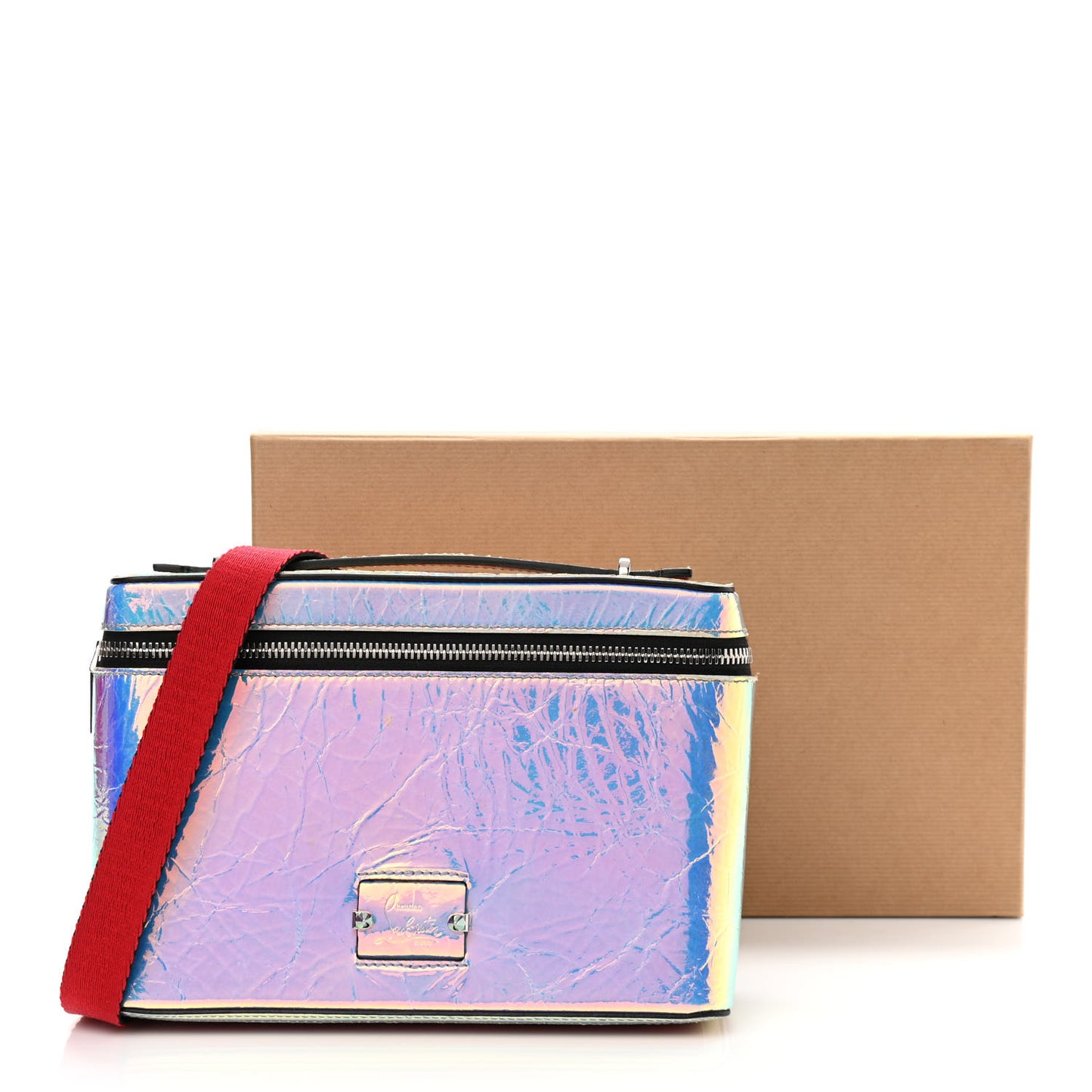 PVC Iridescent Calfskin Kypipouch Top Handle Messenger Bag Multicolor