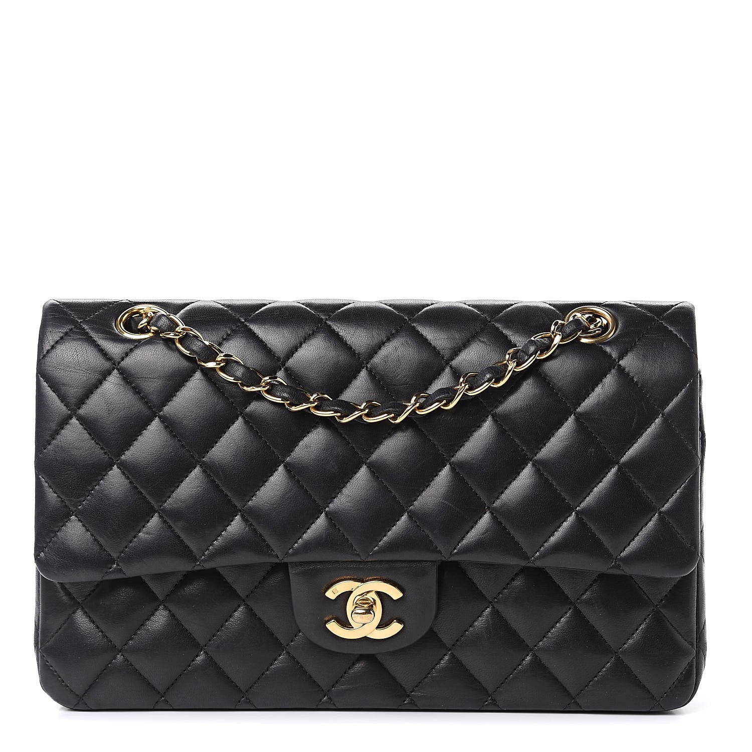 Chanel Lambskin Quilted Medium Double Flap Black 1 of 20