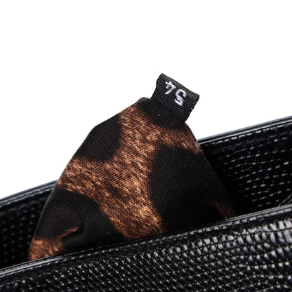 Dolce & Gabbana Lizard Calfskin Embossed Medium Monica Top Handle Bag Black 7 of 12