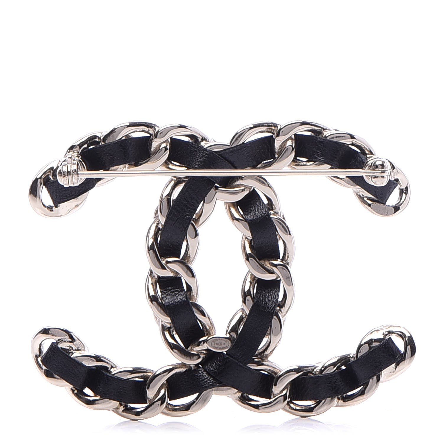 Chanel Lambskin Chain CC Brooch Black Gold 3 of 6