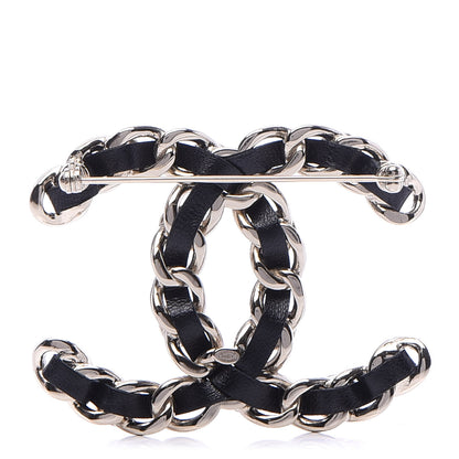 Chanel Lambskin Chain CC Brooch Black Gold 3 of 6