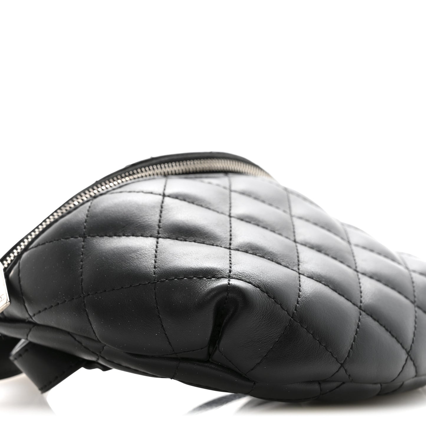 Calfskin Quilted Waist Belt Bag Black