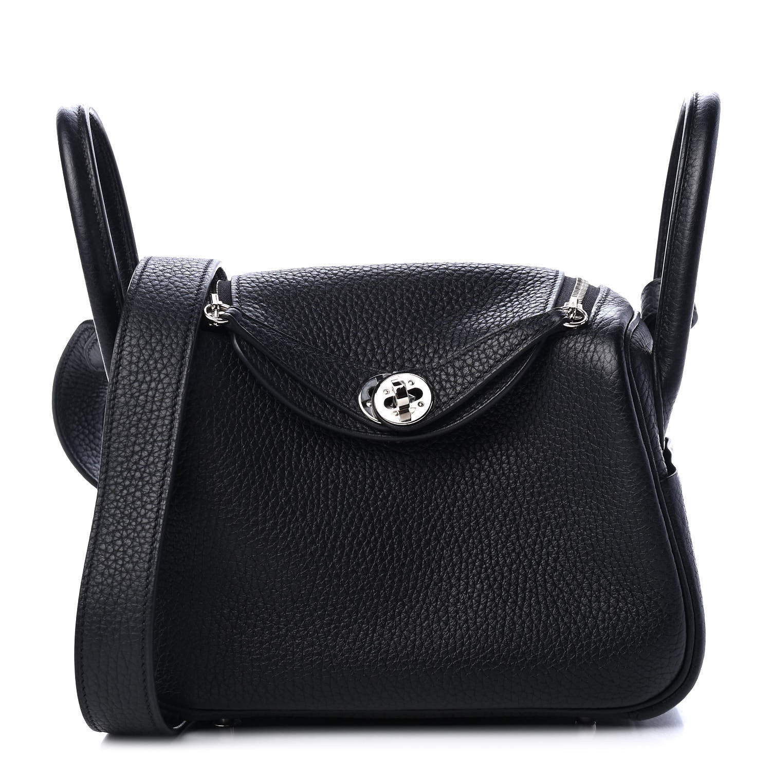 Hermes Taurillon Clemence Mini Lindy 20 Black 1 of 9