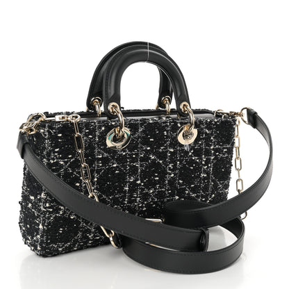 Christian Dior Tweed Cannage Lady D-Joy Black White 3 of 10