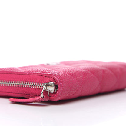 Chanel Iridescent Caviar Quilted Small Zip Around Wallet Pink 10 of 12