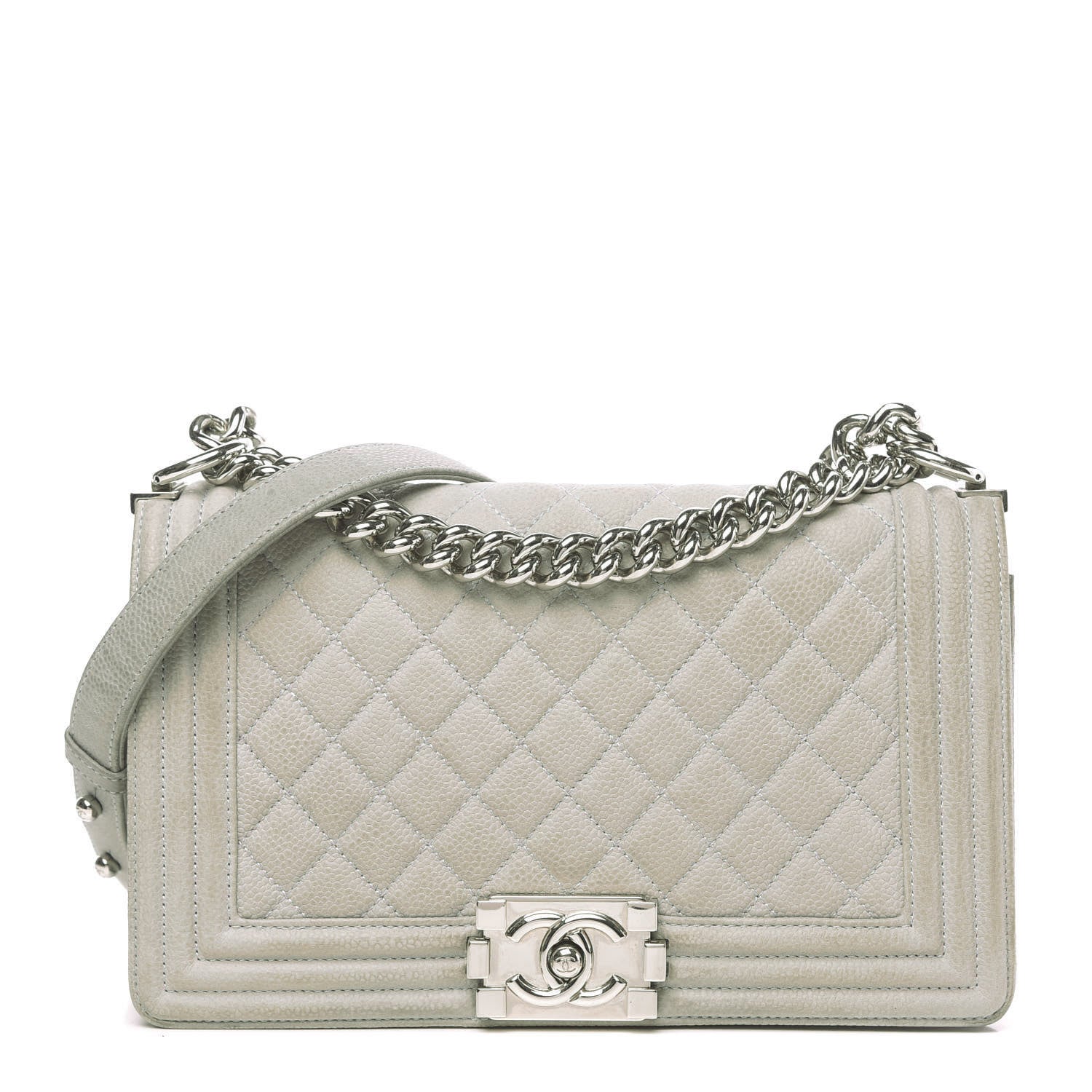 Chanel Iridescent Caviar Quilted Medium Boy Flap Grey 1 of 18