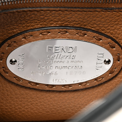 Fendi Cuoio Romano Selleria Bi-Color Mini Peekaboo Iconic Satchel Black Mou 7 of 9