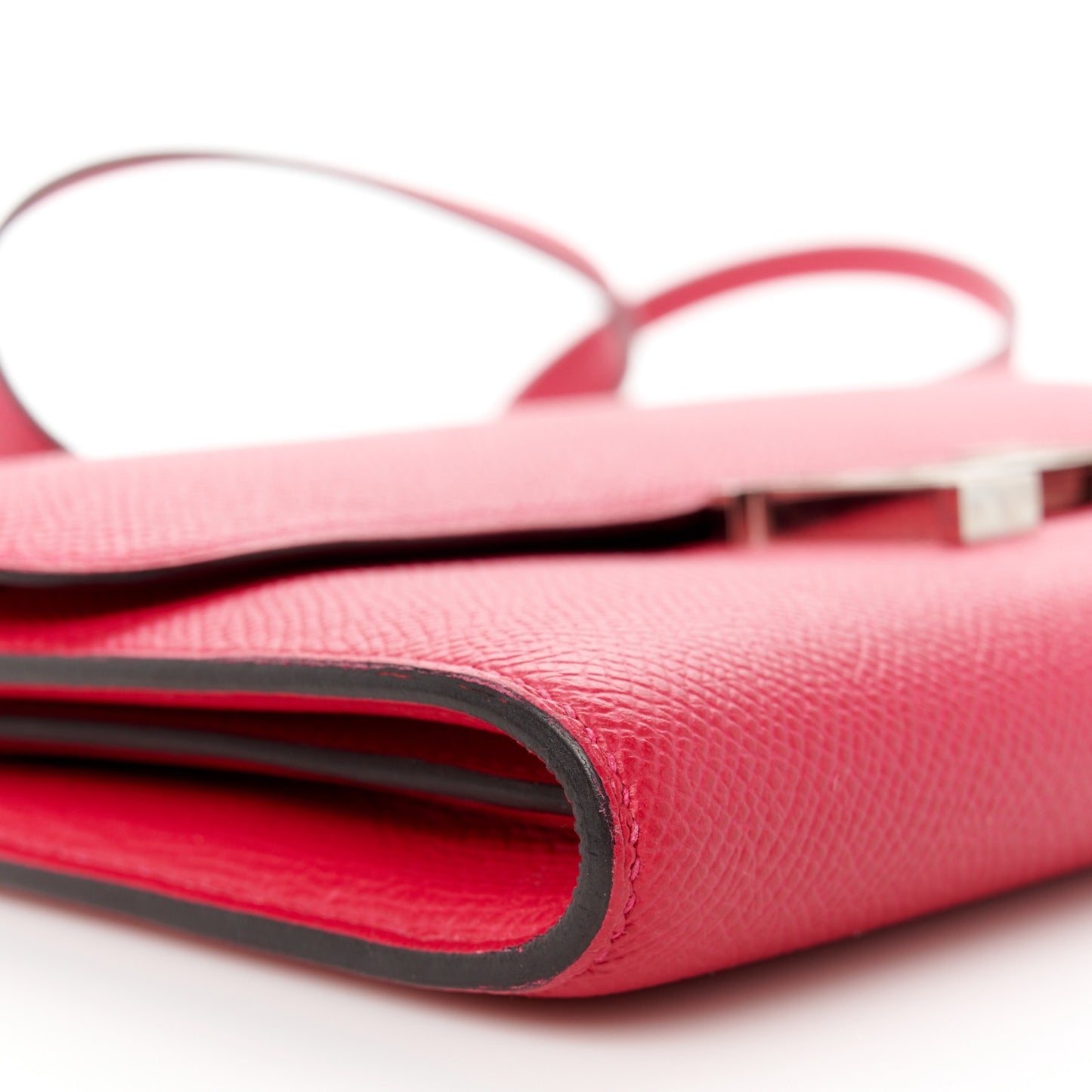 Epsom Alligator Constance Wallet To Go Rose Extreme Sable