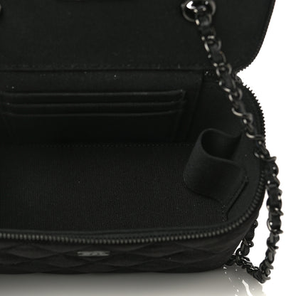 Chanel Velvet Quilted Small Vanity Case With Chain Black 4 of 10