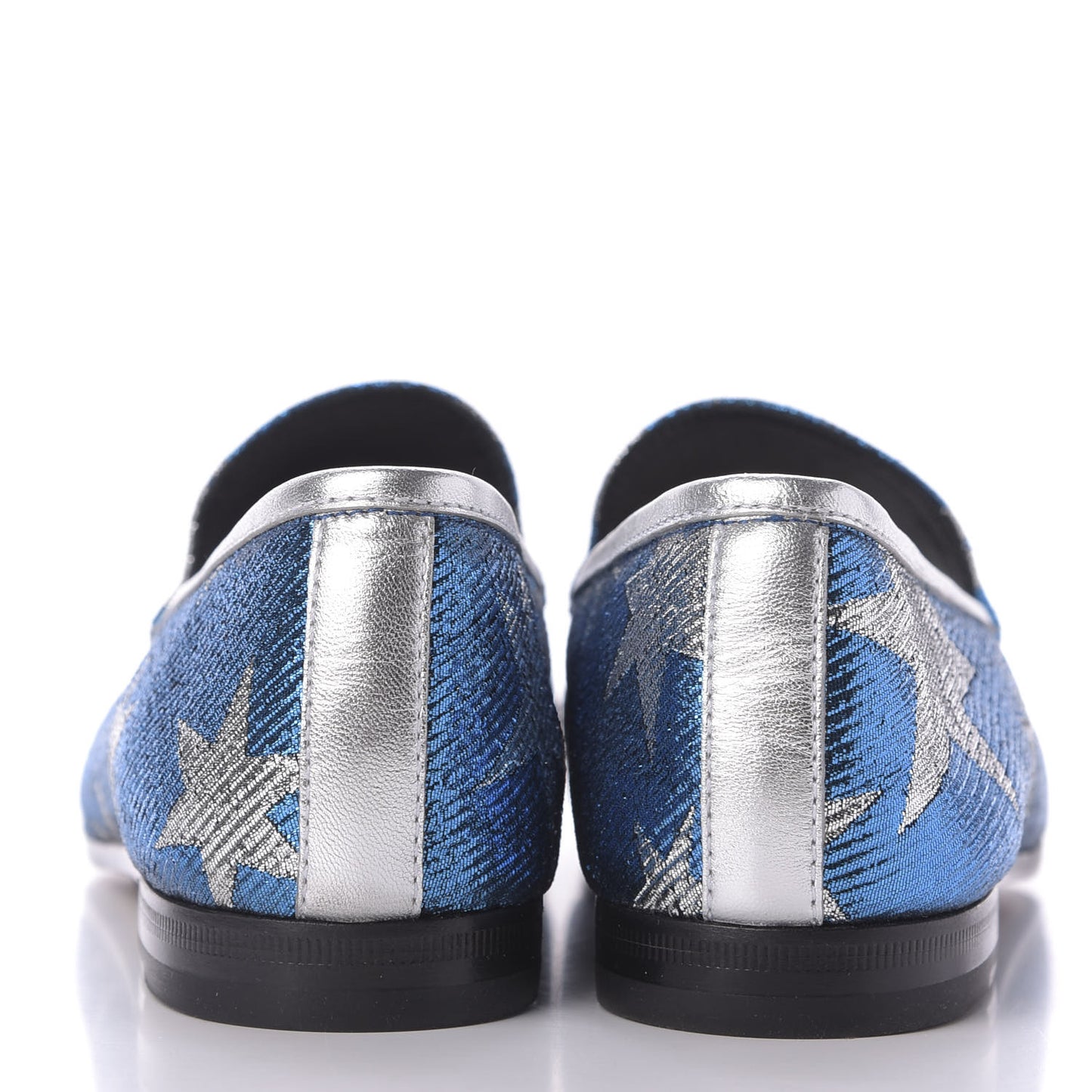 Lurex Calfskin Starry Sky Womens Jordaan Loafers 38.5 Bluette Silver