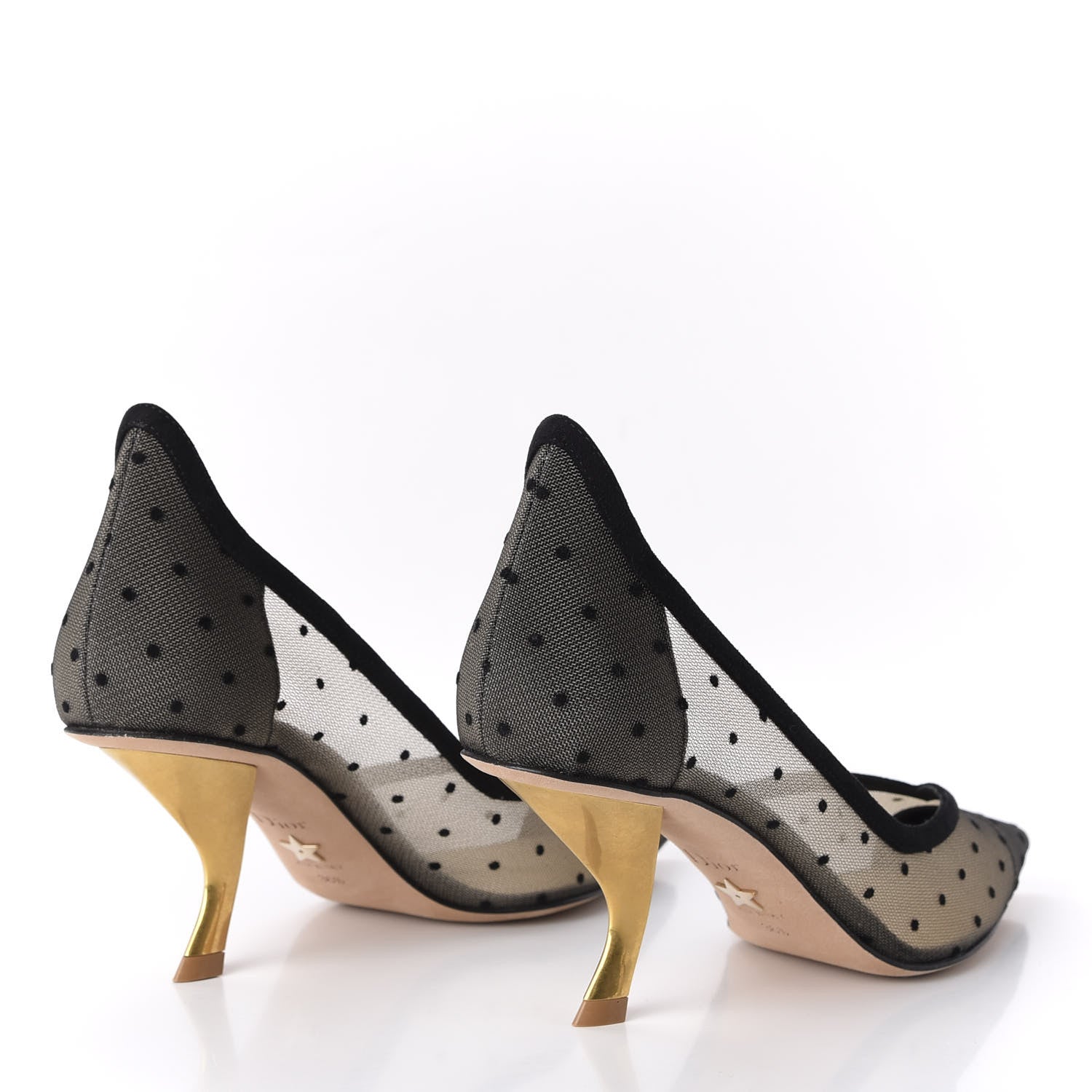 Christian Dior Suede Mesh Plumetis D-Sculpture Pumps 36.5 Black 4 of 9