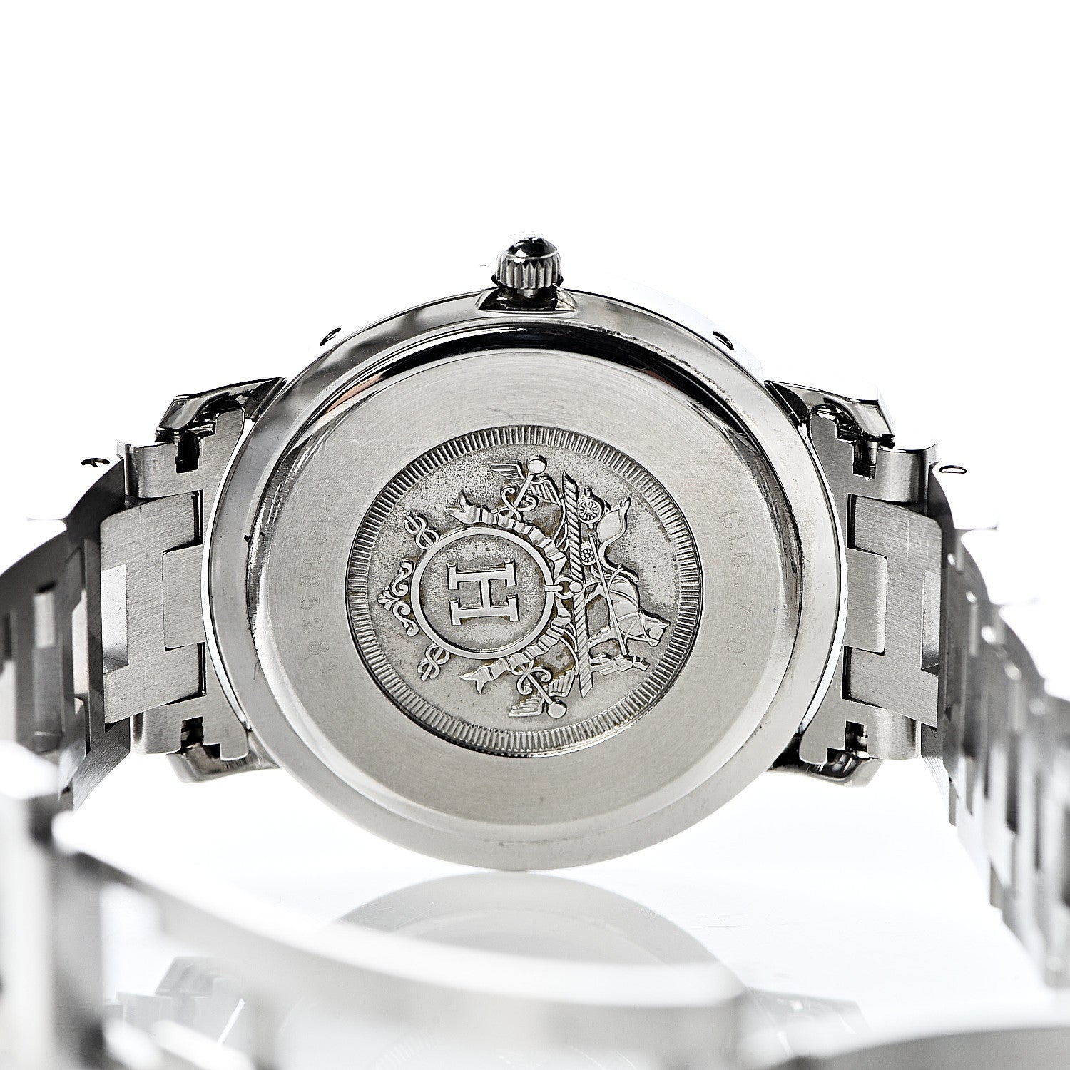 Hermes Stainless Steel 36mm Clipper Quartz Watch Grey 7 of 11