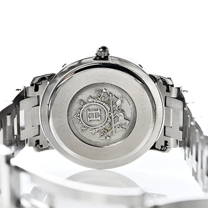 Hermes Stainless Steel 36mm Clipper Quartz Watch Grey 7 of 11