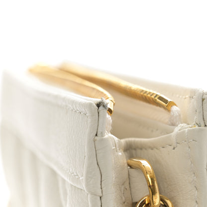 Christian Dior Calfskin Cannage Caro Zipped Pouch With Chain Latte 9 of 14