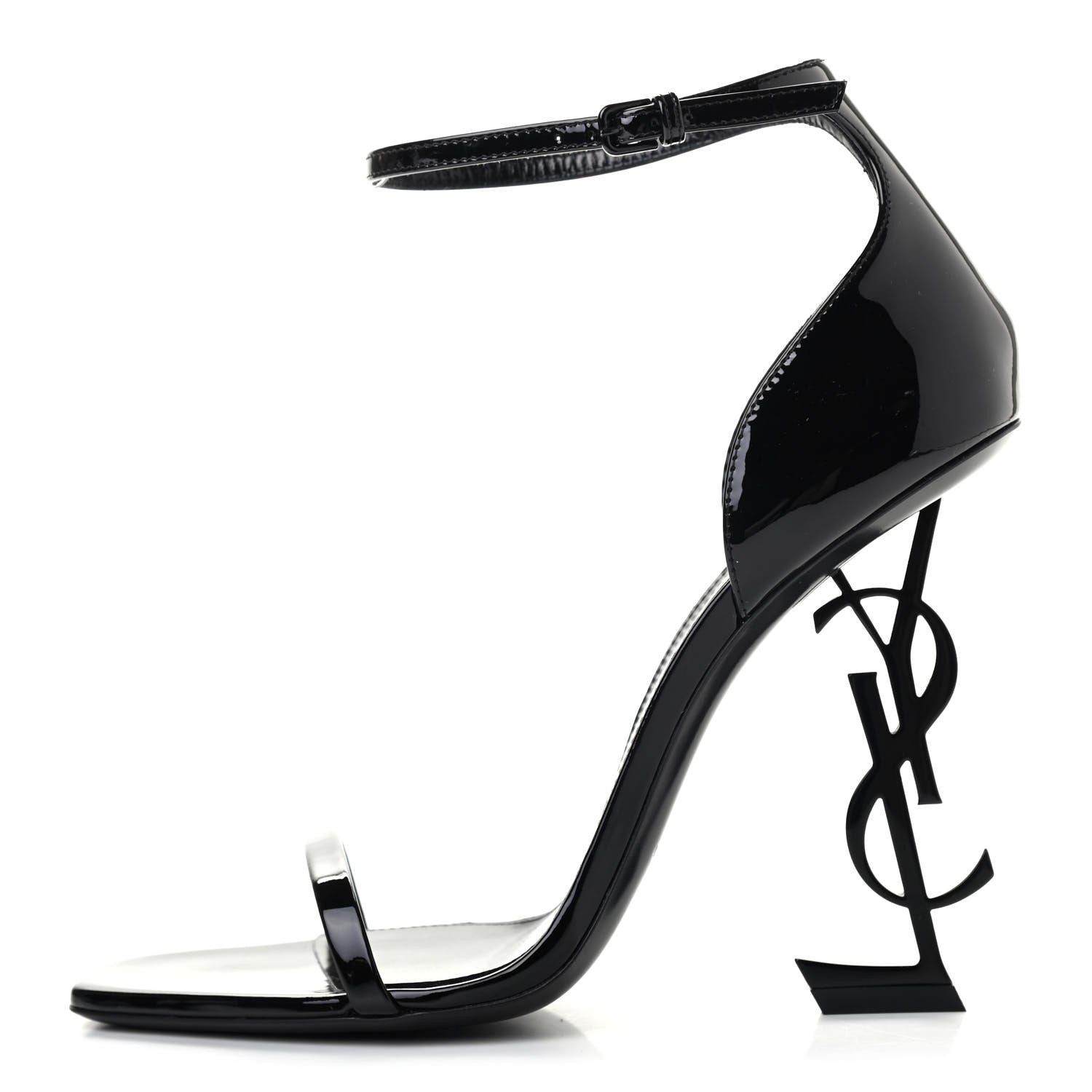 Saint Laurent Patent Calfskin Opyum 110 Sandals 39 Black 1 of 8