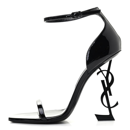 Saint Laurent Patent Calfskin Opyum 110 Sandals 39 Black 1 of 8
